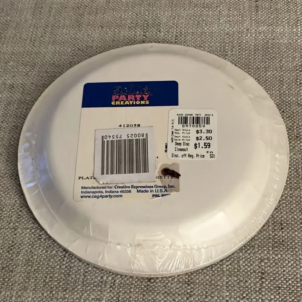 New Package of American Flag Paper Plates